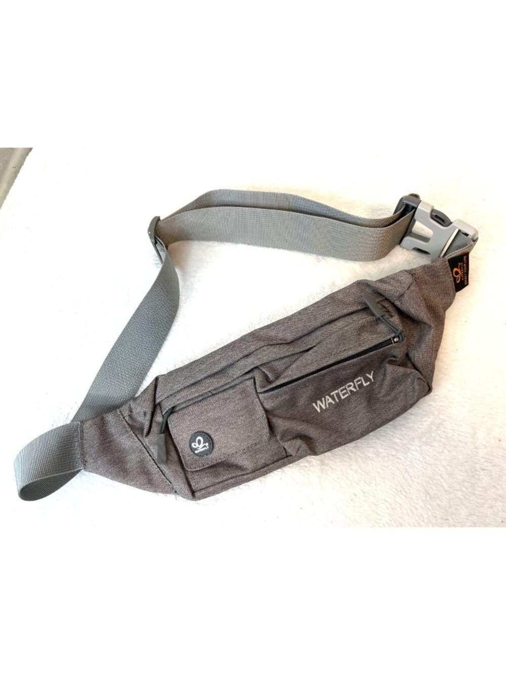 Waterfly Small Fanny Pack Waist Bag Gray Multiple Compartments Lightweight Zip